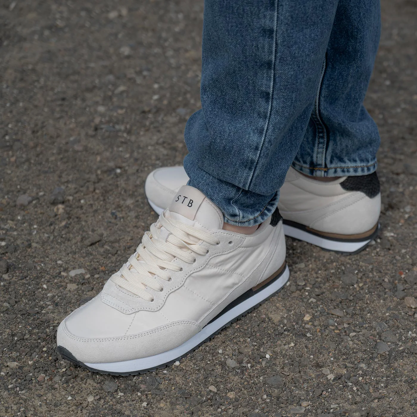 Jansen retro sneaker textile - Off White - Image 12
