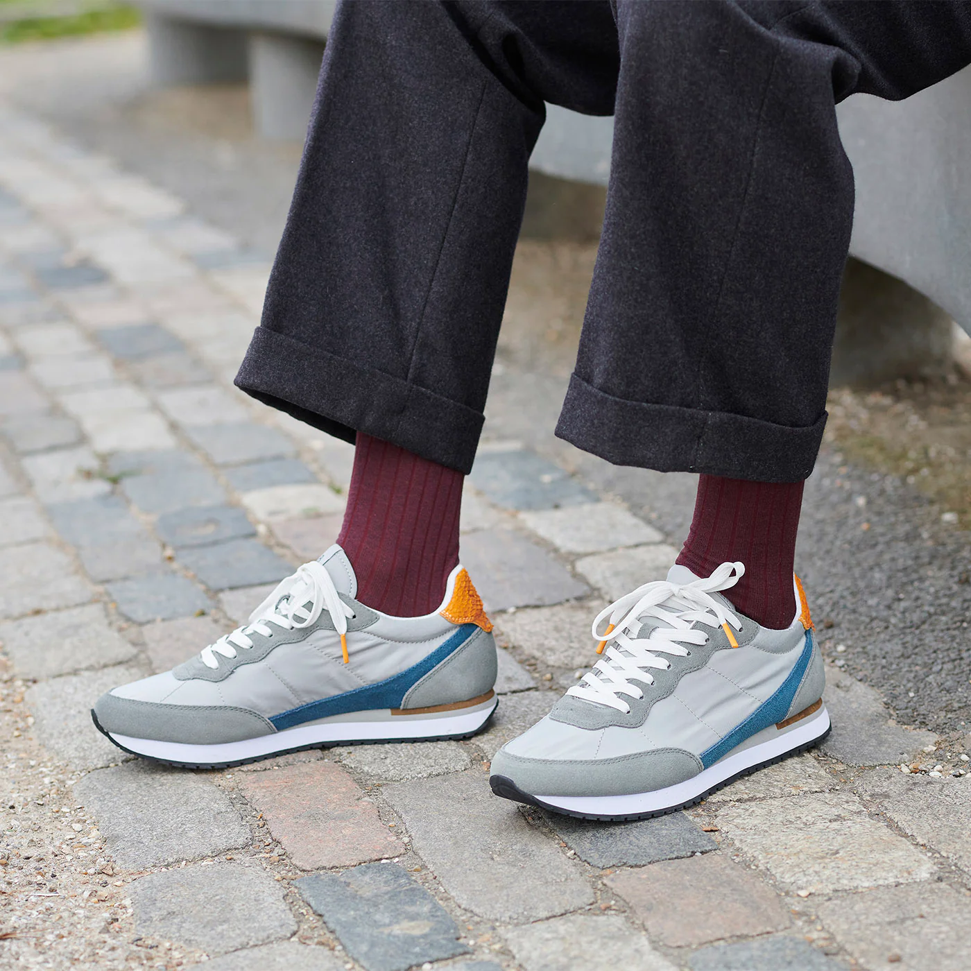 Jansen retro sneaker textile - Grey - Image 4