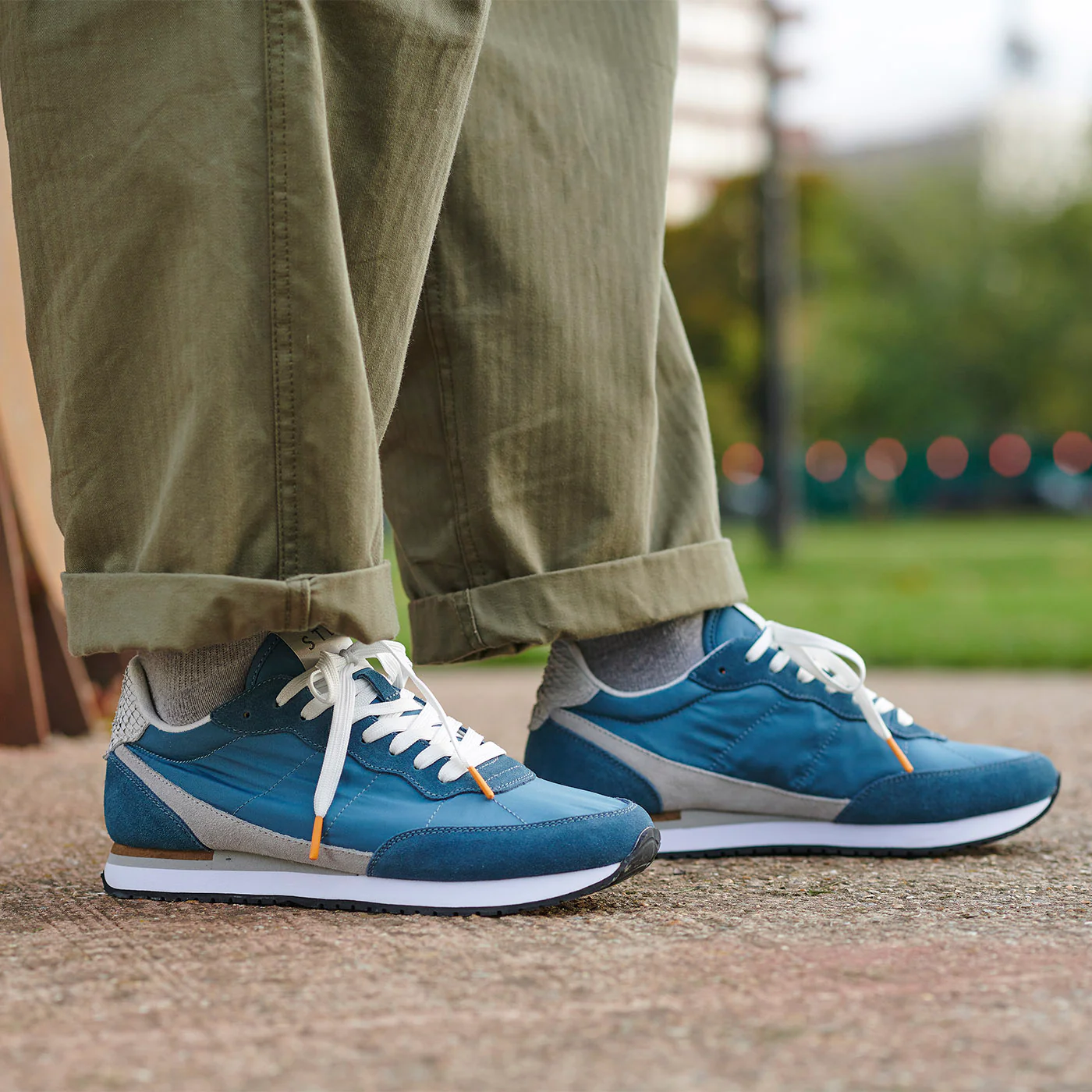 Jansen retro sneaker textile - Navy - Image 3