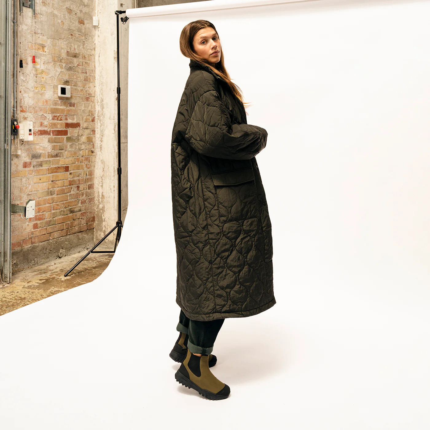 Magda Rubber Track Boot - Dark Olive/Black - Image 9